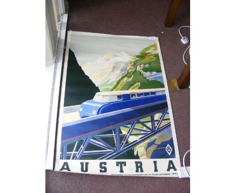 VON WUNSCHHEIM - an original vintage advertising poster for "Austria" - 95cm x 63cm