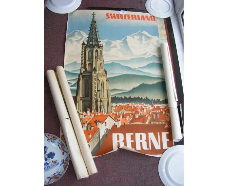 REBER - an original vintage advertising poster for "Switzerland", together with others