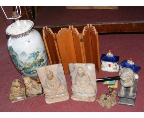 Oriental Dogs of Foe, table lamp, table screen, etc
