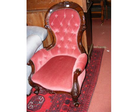 Victorian style easy chair with button back