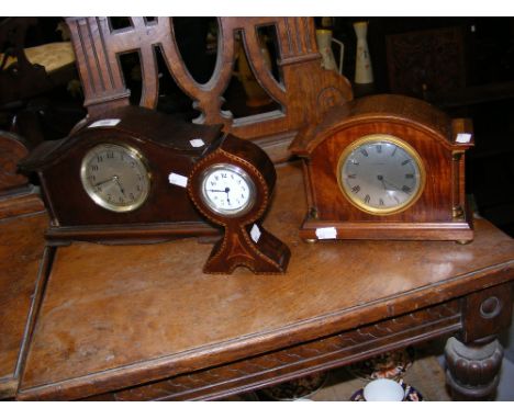 Mappin & Webb mantel clock with silvered dial, together with two others