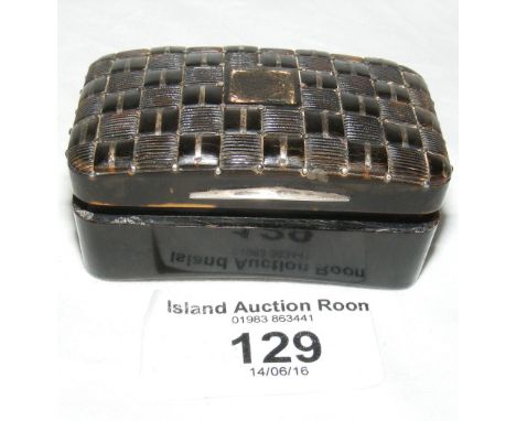 Tortoiseshell and silver snuff box
