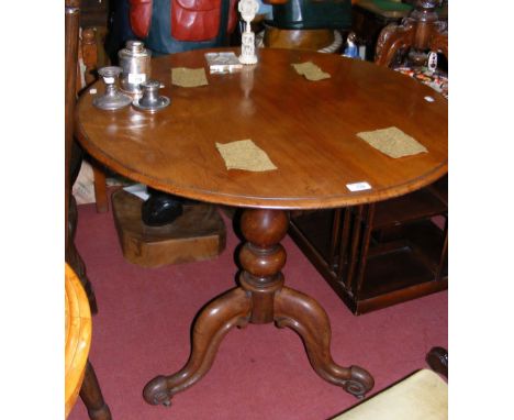 An antique mahogany tripod table - 80cm diameter