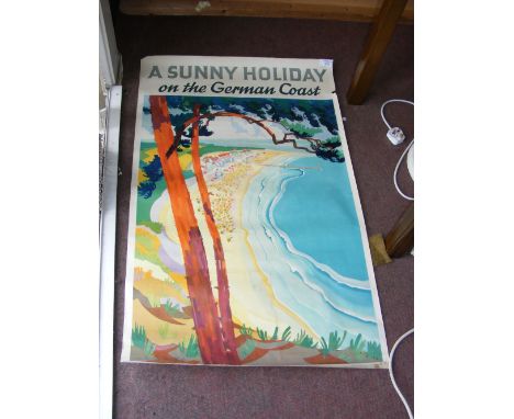 VON AXSTER - an original vintage poster "A Sunny Holiday on The German Coast" - 100cm x 64cm