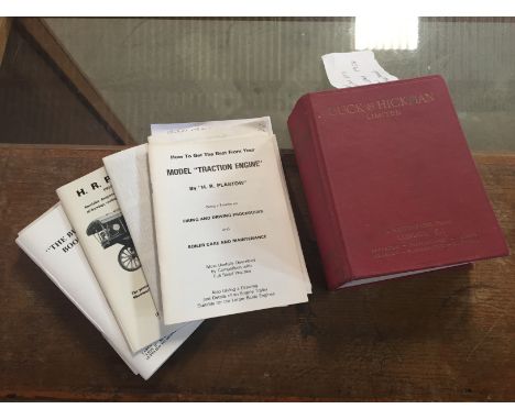 A collection of model traction engine books and leaflets; and a Buck &amp; Hickman 1958 workshop manual