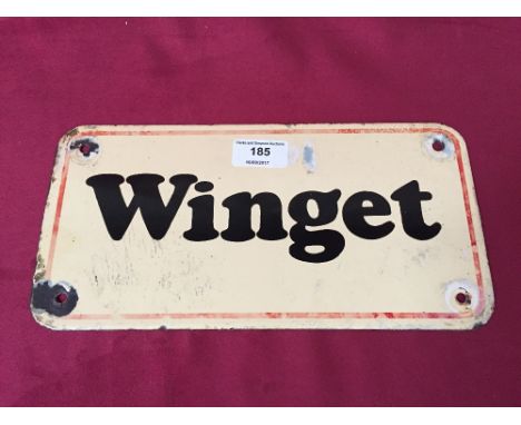 A "Winget" dumper enamel sign