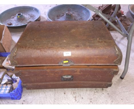 An old metal trunk