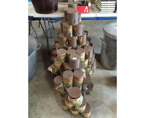 A quantity of Vintage shop display cans, (worn)
