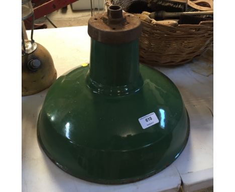 An old enamel hanging light