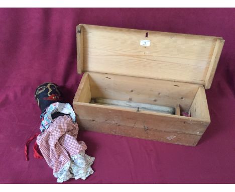 A Vintage wooden Aunt Sally, contained in a pine box