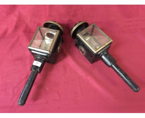 A pair of Vintage carriage lamps