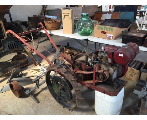 A Vintage garden tractor with Villers engine and lugged wheels