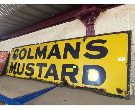 An enamel "Colman's Mustard" advertising sign, (approx. 40cm x 157cm)