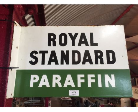 A Royal Standard paraffin double sided enamel sign, (approx. 46cm x 30.5cm)