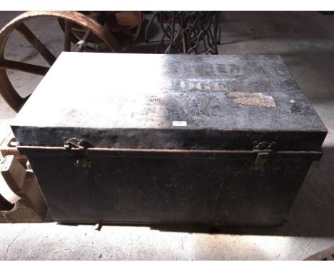 An old metal trunk