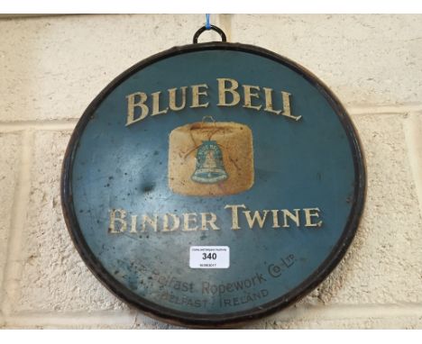A Bluebell Binder Twine circular enamel sign, approx. 32cm dia.