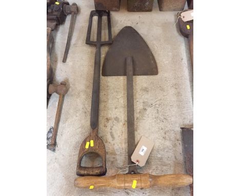 Two Vintage drainage spades
