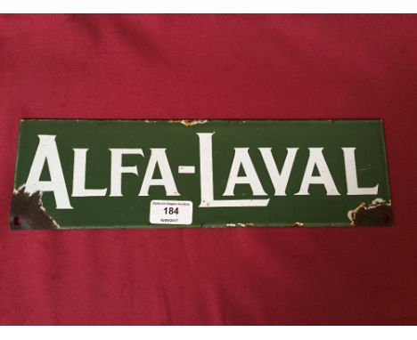 An "Alfa-Laval" enamel advertising sign
