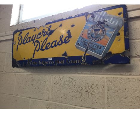 A Player's Please enamel advertising sign, (approx. 115cm x 41cm)