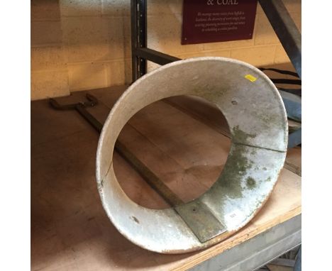 A Vintage galvanised and iron sack filler