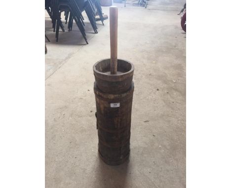 A Vintage coopered butter churn