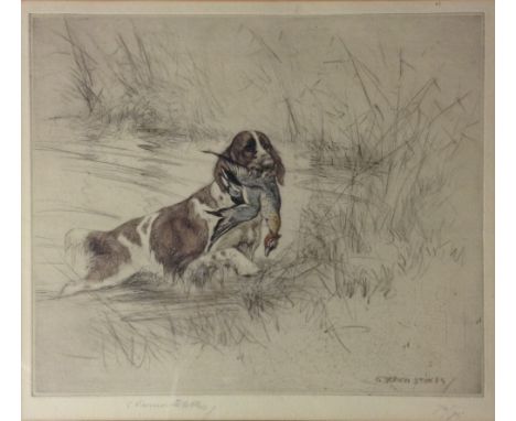 George Vernon Stokes (1873-1954), by and after, The Faithful Hunter, signed in pencil, numbered in pencil 70/75, tinted litho