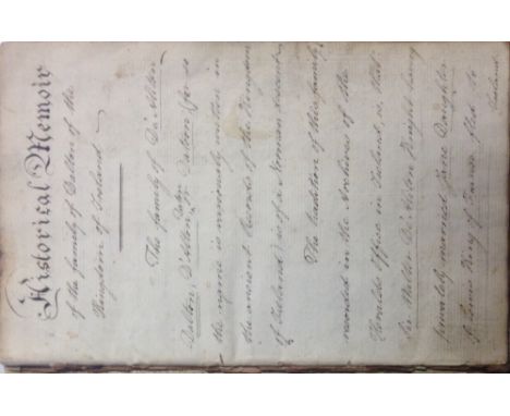 An interesting manuscript 'Historical Memoir of the family of Dalton of the Kingdom of Ireland', 20 manuscript pages written 
