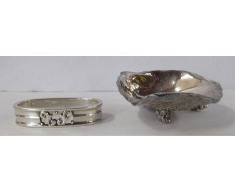 George Jensen, a napkin ring, decorated in the Acorn pattern, sterling silver designed by Johan Rohde (1856-1935), mark 1945-