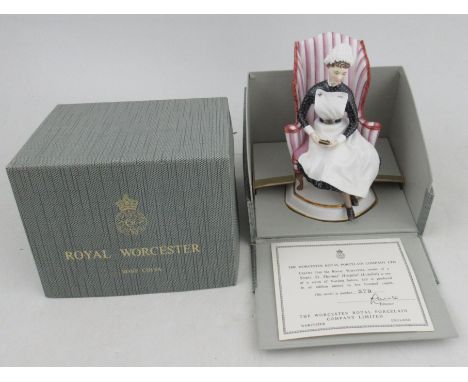 A Royal Worcester model, of Sister Nightingale Training School St Thomas' Hospital (London), with certificate and boxConditio