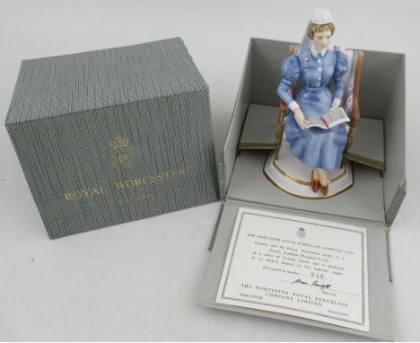 A Royal Worcester model, of Sister, The London Hospital, with certificate and boxCondition Report:  Good condition, no chips,