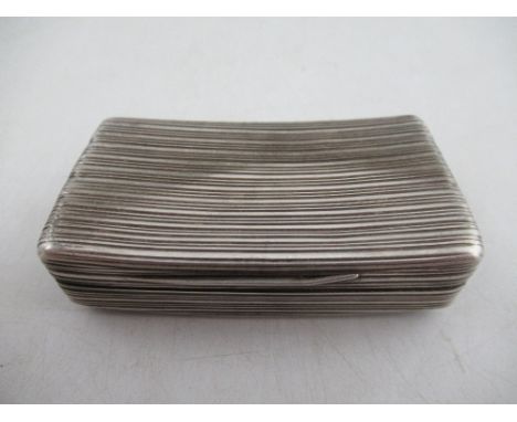An early 19th&nbsp; century curved and ribbed silver pocket snuff box London 1803, weight 1.8oz&nbsp;
