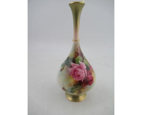 A Royal Worcester vase, decorated with roses, signed Bray, shape H307, height 10insCondition Report:  Good condition, no chip