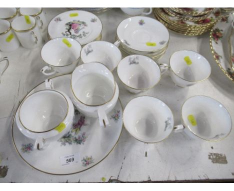 A Royal Worcester Watteau tea service, 6 place setting, no tea potCondition Report:  All pieces are in good condition