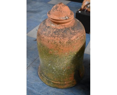 A Vintage Terracotta Rhubarb Forcer, with lid, 47cms High