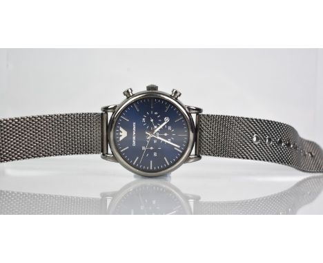 An Emporio Armani Gents Wrist Watch in Black Stainless Steel, Numbered AR-1979&nbsp; 111607, Working Order and with New Batte