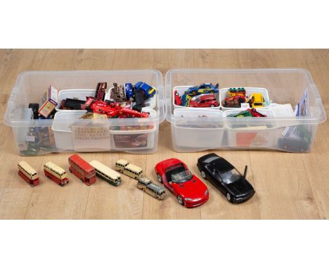 A collection of Dinky Toy vintage die-cast vehicles to include buses, vans and cars also a collection of die-cast Lesney toy 