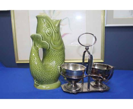 LOT OF MIXED CERAMICS AND PLATED WAREincluding a Nao figure of a duck, Carlton Ware dish, two Dartmouth fish vases, Wedgwood 