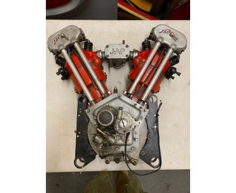 A Jap V twin LTOWZ 1000cc engine, sold with an original Morgan clutch, plus a modified clutch, complete but requiring release