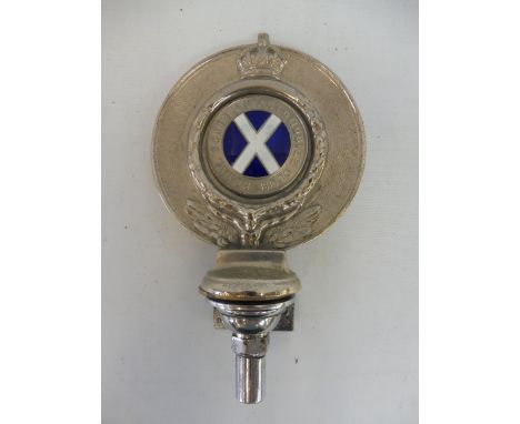 A Royal Scottish Automobile Club RAC Associate Club badge, unusually without any wording or laurel leaf border, by Elkington,