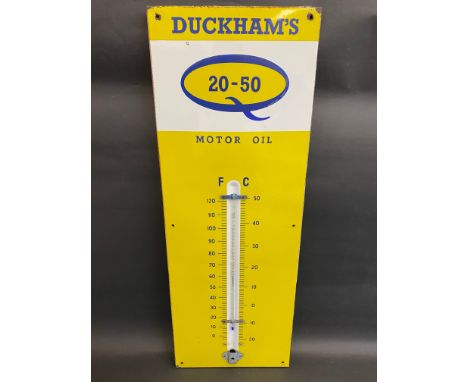 A Duckham's 20-50 enamel thermometer, in good condition, 13 x 36".