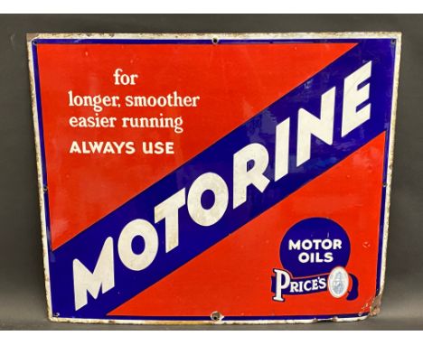 A Price's Motorine rectangular enamel sign by Bruton of Palmers Green, 25 x 21".
