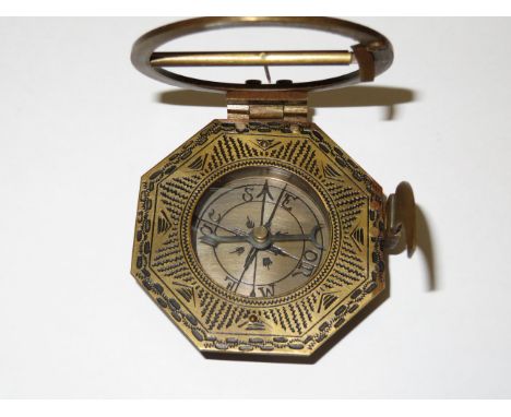 Brass sundial compass
