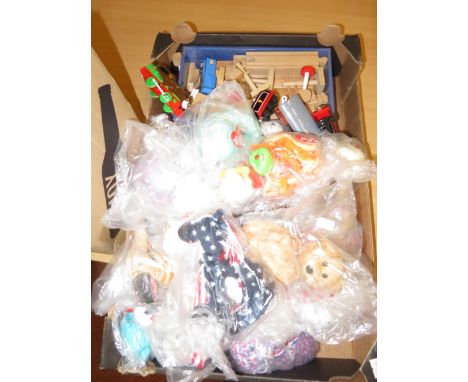 Collection of ty teddys &amp; Thomas the tank engine train set