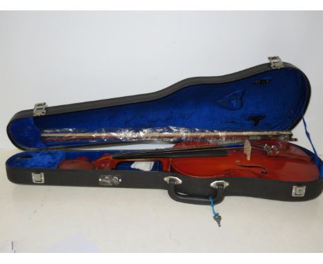 Violin with hard case &amp; bow 