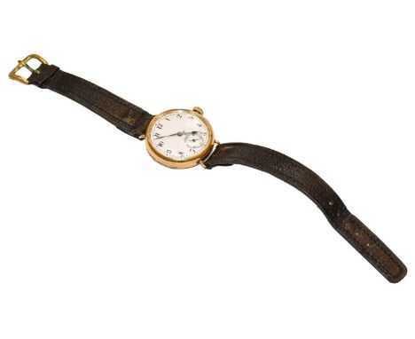 An 18 carat gold enamel dial wristwatch, movement stamped S&amp;Co and numbered 739124, case with Glasgow import mark for 192