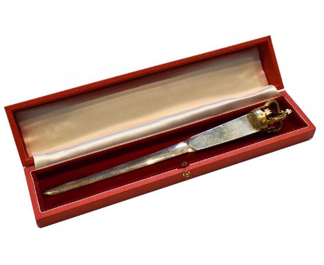 An Elizabeth II Parcel-Gilt Silver Paper-Knife, by Stephen J. Rose, London, 1977, Number 157 from a Limited Edition, made to 