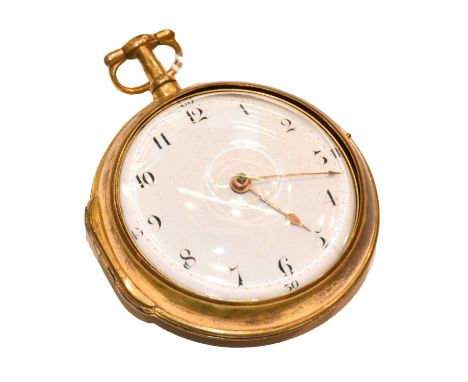 A gilt metal pair cased verge pocket watch, signed R B F, London circa 1800Condition report: Movement in going order.