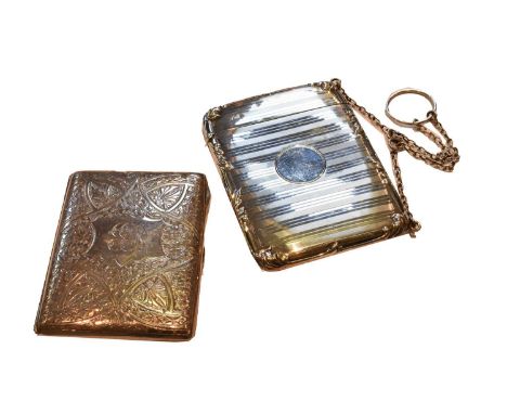 A George V Silver Card Case and an Edward VII Purse, the first by E J Trevitt &amp; Sons Ltd., Chester, 1912, oblong and with