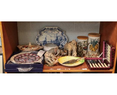 Cased canteen of community plate cutlery together with a Royal Crown Derby cake knife, a Carlton Ware dish, various Royal Wor