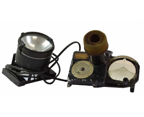 An Air Ministry Code Signalling Lamp for a Lancaster Bomber, circa early 1940's stamped 5A/2334; an Air Ministry Recorder Dri